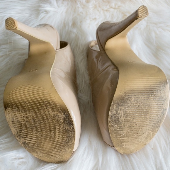 Rue21 Tan Sling Back Peep Toe Heels - Picture 4 of 6